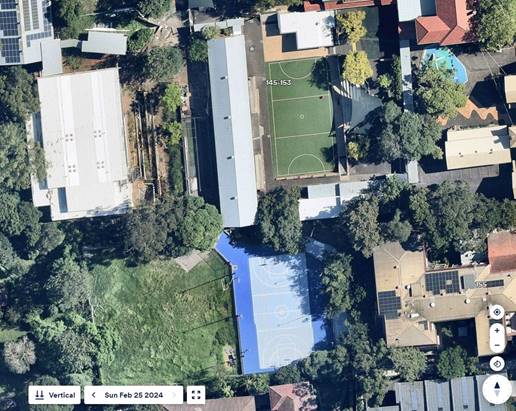 Aerial view of a neighborhood
Description automatically generated
